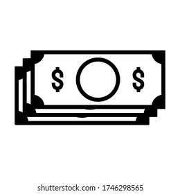 US-Dollar-Banknoten sind ein einfaches Symbol. EPS-Vektorsymbol