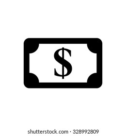 us dollar - black vector icon