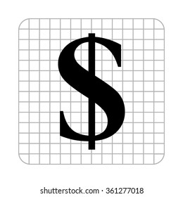 us dollar  - black vector icon