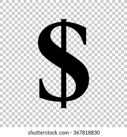 us dollar -  black vector icon