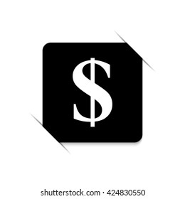 us dollar  - black vector icon