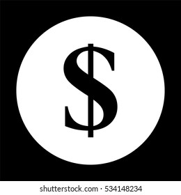 us dollar -  black vector icon