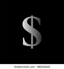 us dollar -  black vector icon