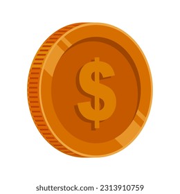 US Dollar Coin Bronze Vector
