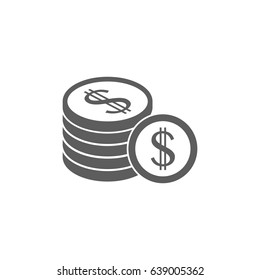 Us dollar coin icon vector