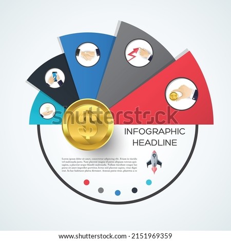 US Dollar coin infographic.US Dollar coin template. US Dollar coin banner Vector illustration.
