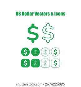 Design do ícone da moeda em dólar americano