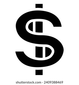 US dollar currency symbol isolated on white background. Money currency sign. 3D vector Illustration.