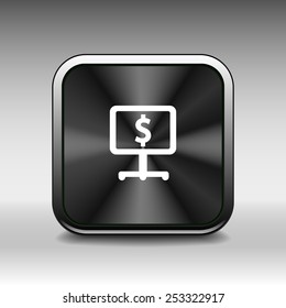 us dollar glossy icon