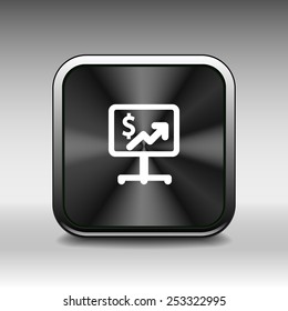 us dollar glossy icon on white background