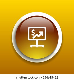 us dollar glossy icon on white background
