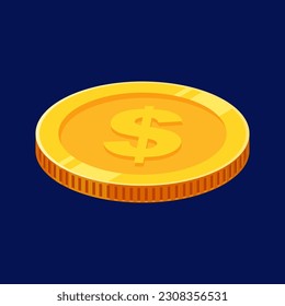 Vector de monedas de oro en dólares estadounidenses