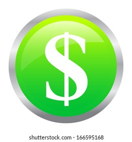 us dollar green circle glossy web icon 