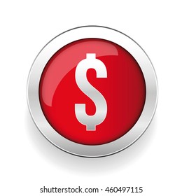 US Dollar green circle glossy web icon