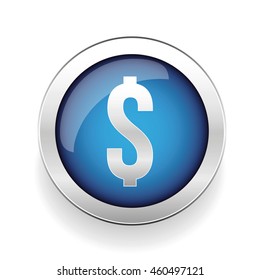 US Dollar green circle glossy web icon