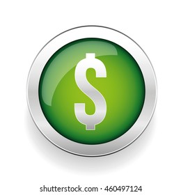 US Dollar green circle glossy web icon