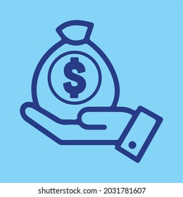US Dollar Hand Fund or Give Money Icon. Can be used for Web, Mobile, Infographic and Print. EPS 10 Vector illustration.