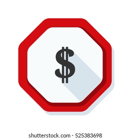 US Dollar hazard sign