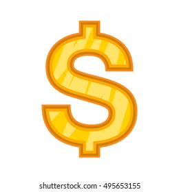 US Dollar icon. Cartoon illustration of dollar vector icon for web design