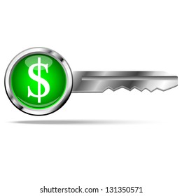 us dollar icon with key