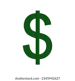 Icono de dólar estadounidense sobre fondo blanco. Ilustración vectorial.