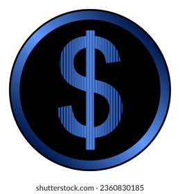 Us dollar icon on white background. Vector illustration.