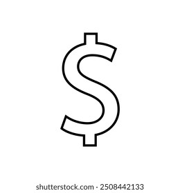 US dollar line icon in generic style. USD money sign symbol