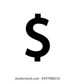 $ US dollar logo icon in generic style. USD money sign symbol