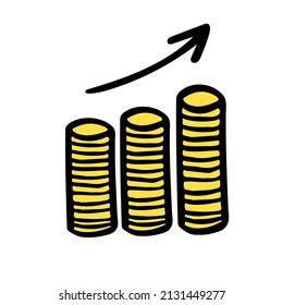 Esbozo de dinero en dólares estadounidenses ilustración vectorial. Crisis financiera, elemento de la política de sanciones. Icono del mercado de riesgo de inversión.