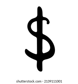 Us dollar money sketch vector illustration. Financial crisis, sanctions policy hand drawn element. Investment risk market icon.
