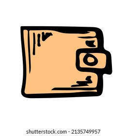 Us dollar money wallet sketch vector illustration. Financial crisis, sanctions policy hand drawn element. Investment risk market icon.