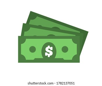 US dollar on white background. Flat vector illustration