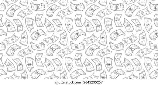 US dollar pattern background. Seamless pattern of the symbols of dollar currency background. Dollar sign pattern background. Dollar Doodle seamless pattern background.