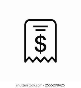 us dollar receipt check bill icon sign vector