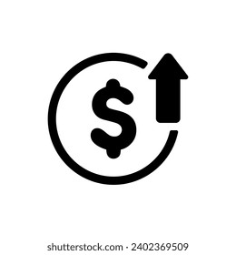 U.S. dollar rise vector icon illustration