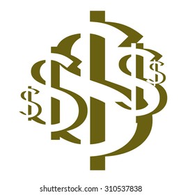 US Dollar Rosette No. 3. Design for logo, illustration, bag, ads, etc.
