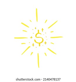 Der US-Dollar strahlt wie eine Diamant-Vektorgrafik aus.