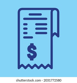 US Dollar Shopping Receipt Sheet Icon. Can be used for Web, Mobile, Infographic and Print. EPS 10 Vector illustration.