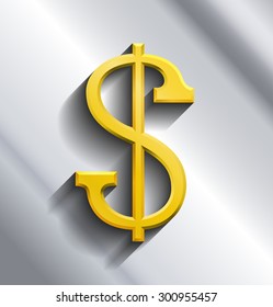 US dollar sign with gray background