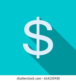 US dollar sign icon in flat style. Vector illustration for web design