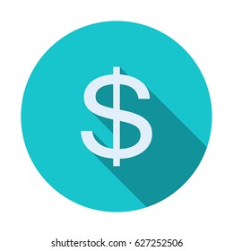 US dollar sign icon in flat style. Vector illustration for web design