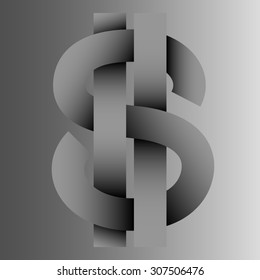 US Dollar sign No. 1. Design for logo, illustration, bag, ads, etc.