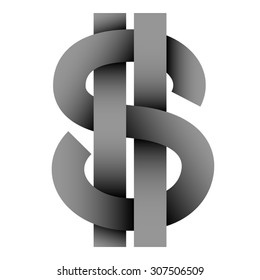 US Dollar sign No. 3. Design for logo, illustration, bag, ads, etc.