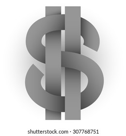 US Dollar sign No. 4. Design for logo, illustration, bag, ads, etc.
