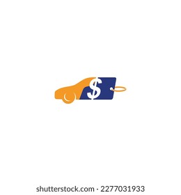 US Dollar Sign, 
Price Tag, Automobile vector icon. Car dealer vector logo design with isolated background.