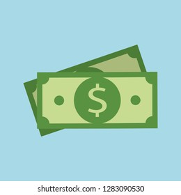 US Dollar Stack Paper Banknotes Icon Sign Business Finance Money Concept Illustration