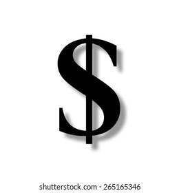 Us Dollar  - Vector Icon With Shadow