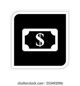 us dollar -  white vector icon