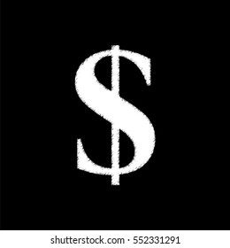 us dollar - white  vector icon