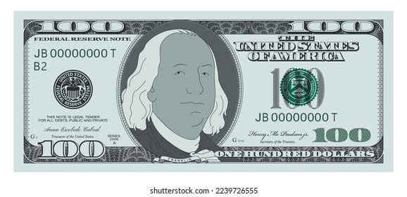 US Dollars 100 - banknote100 -American dollar bill cash money isolated on white background.